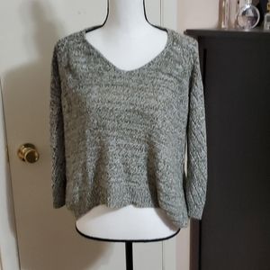 Green and White Sweater